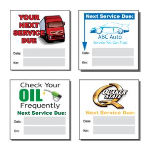 oil change stickers